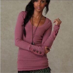 Free People Mauve Long Sleeve Top